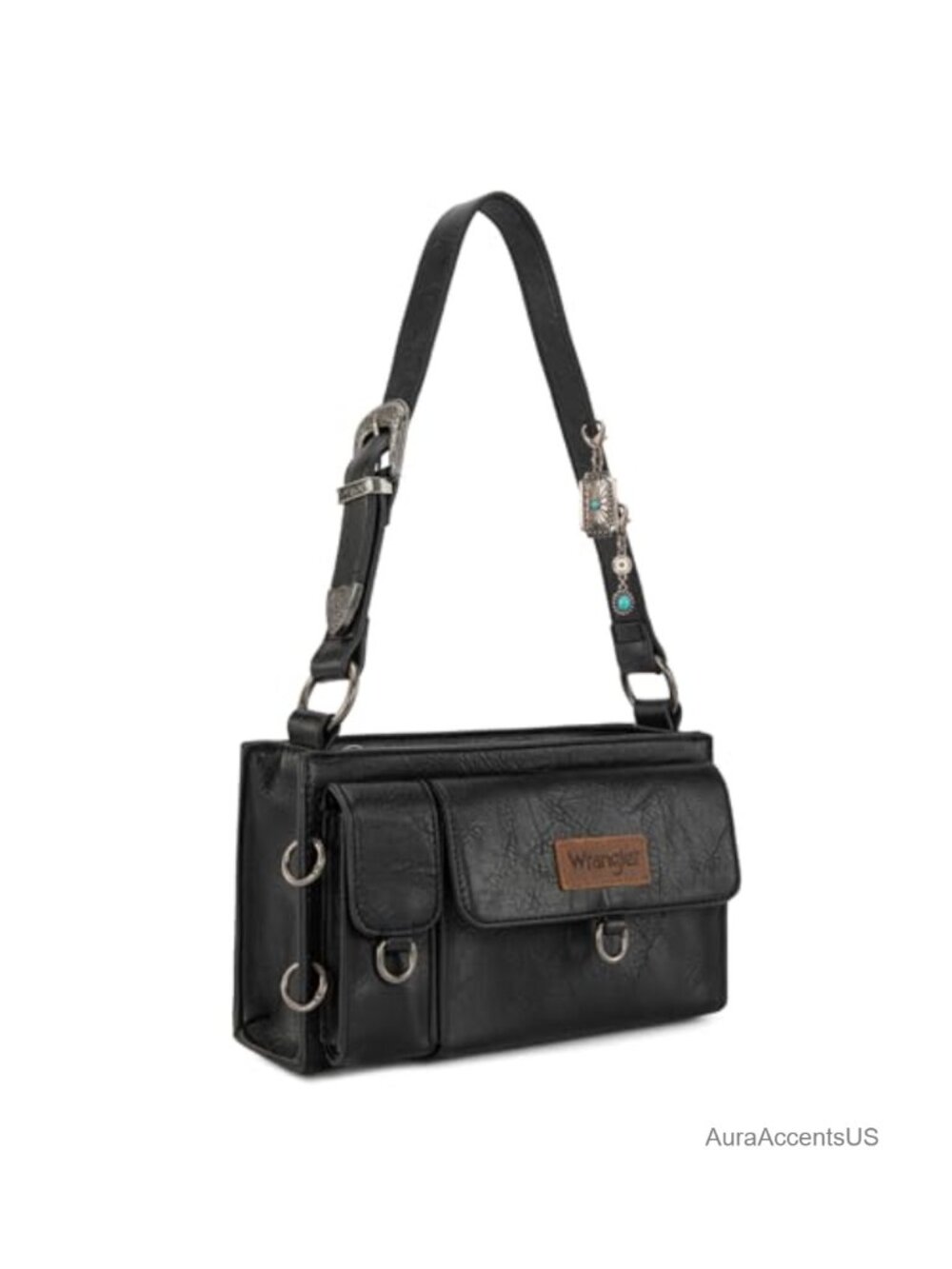 Y2K Western Mini Shoulder Bag with Detachable Charms Small Purse